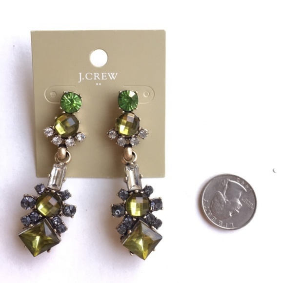 Jcrew green crystal statement earrings - Picture 3 of 7